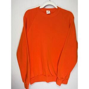 Vintage Jerzees Orange Crewneck Sweatshirt 80s 
XL Blank Raglan Normcore Cozy